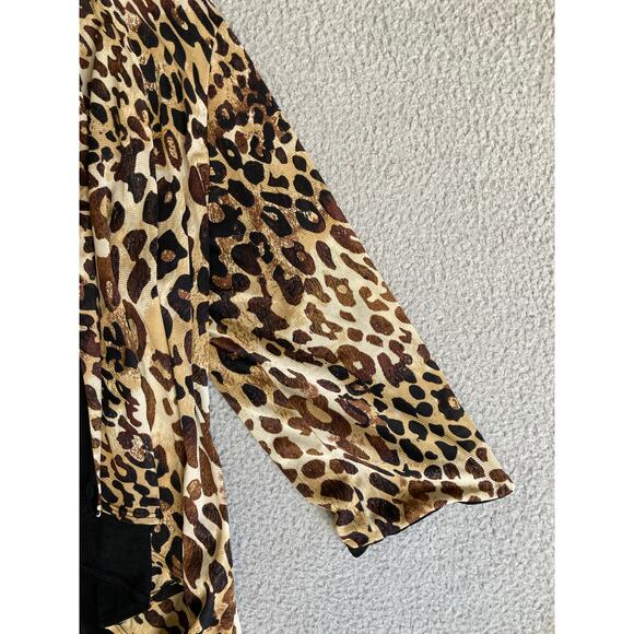 Vintage Slinky Brand Tank Top Jacket Set 1X Matching Animal Leopard Stretch USA - Picture 7 of 16